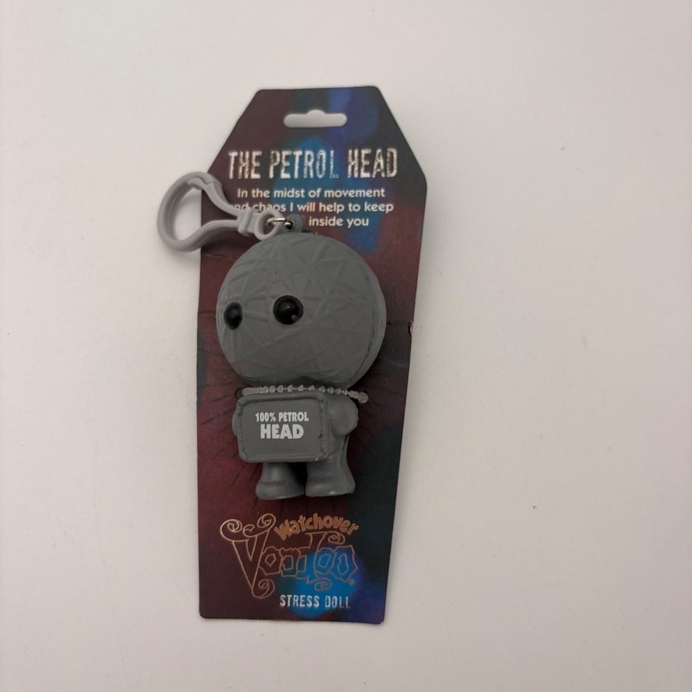 Watchover Voodoo The Petrol Head Stress Doll Keychain Mascot Ref 102 Grey New